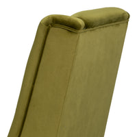 Sloped Arm Green Velvet Dining Chair in Olive, Host Chair - view 7