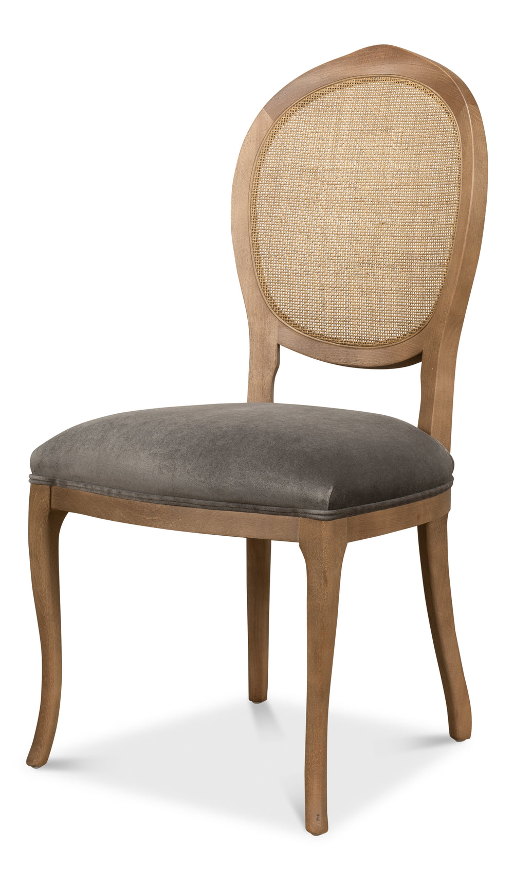 Louis XV Cane Back Dining Chairs in Driftwood, Sets of 2