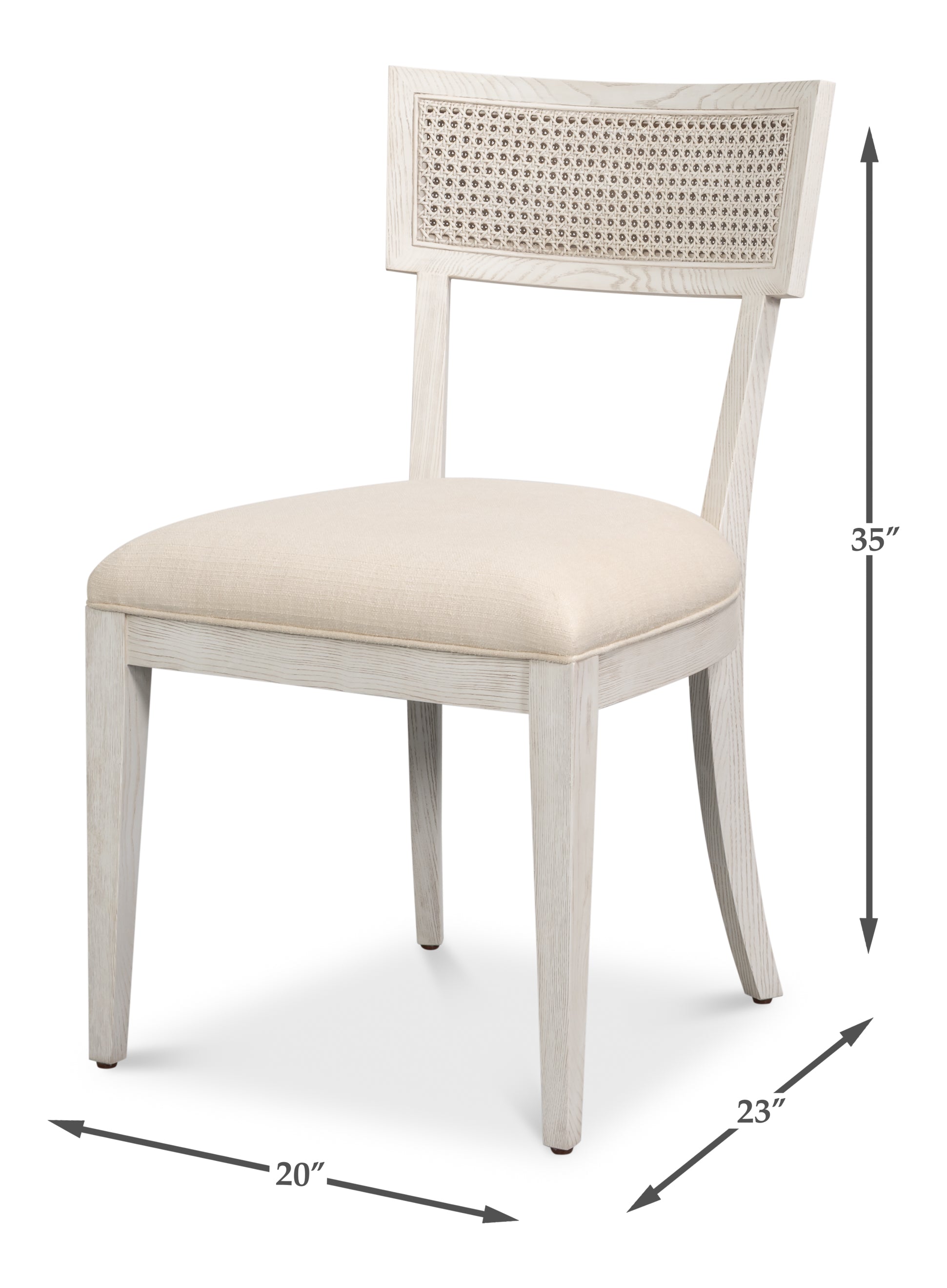 Swedish Klismos Cane Back Dining Chairs in White, Sets of 2 - view 11