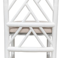 Chinese Chippendale Faux Bamboo Dining Chairs in White, Sets of 2 - view 7