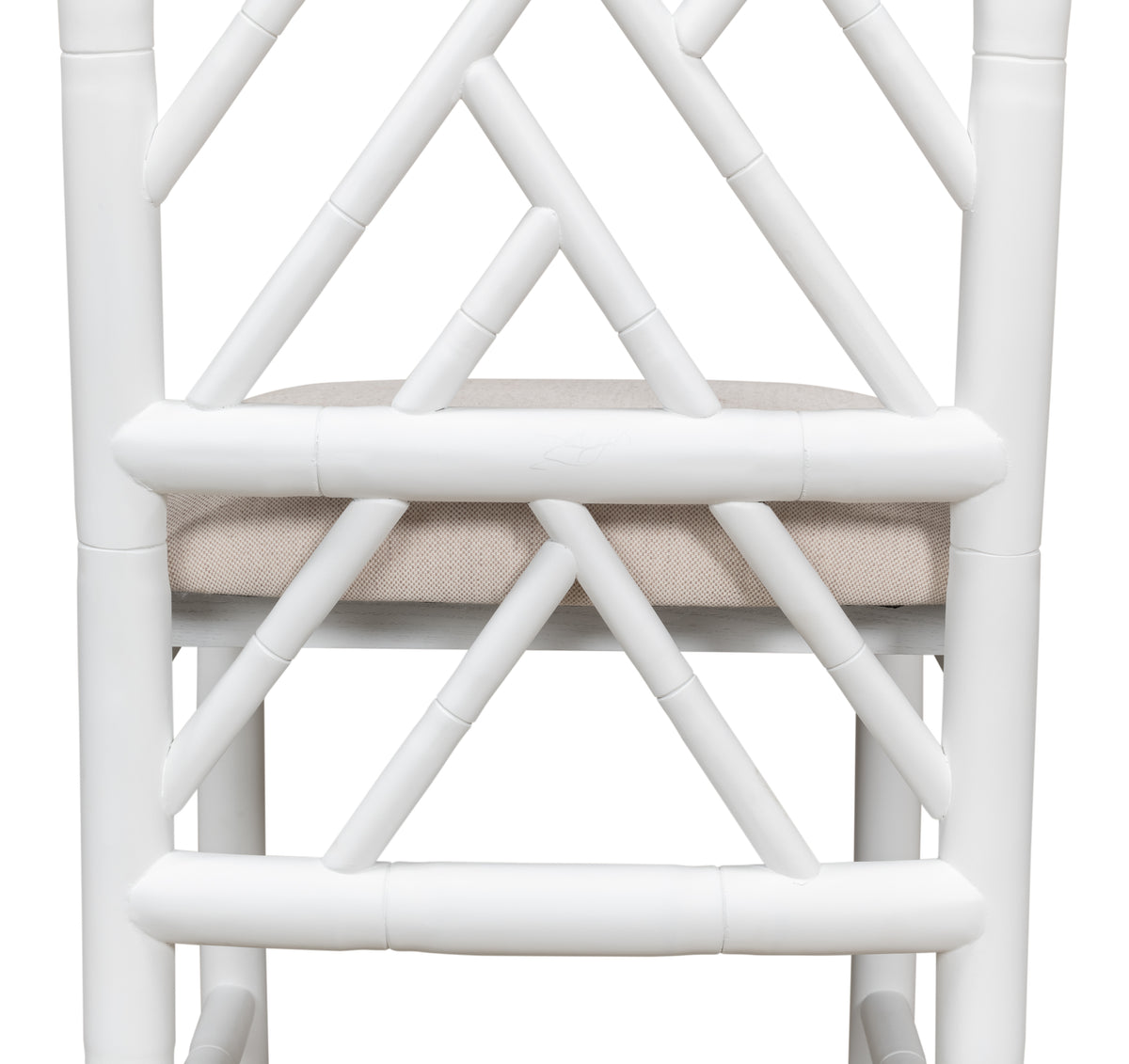 Chinese Chippendale Faux Bamboo Dining Chairs in White, Sets of 2 - view 7