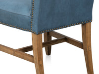 Blue Leather Wingback Dining Chairs, High Back, Sets of 2 - view 7