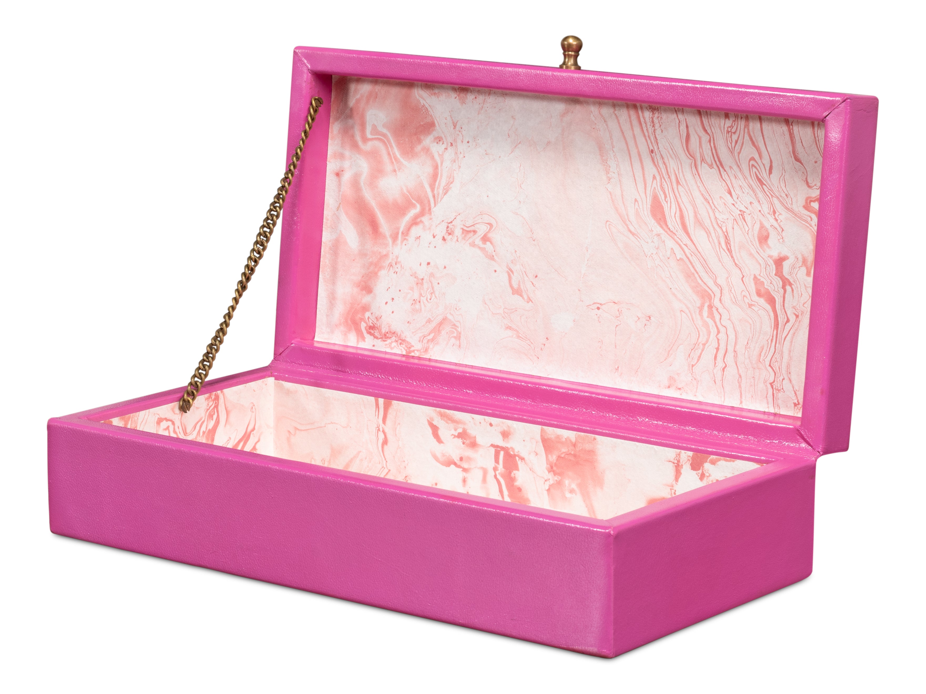 Pink Leather Box, Set of 2