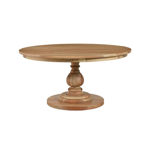 60 Round Pedestal Dining Table - Fruitwood Finish