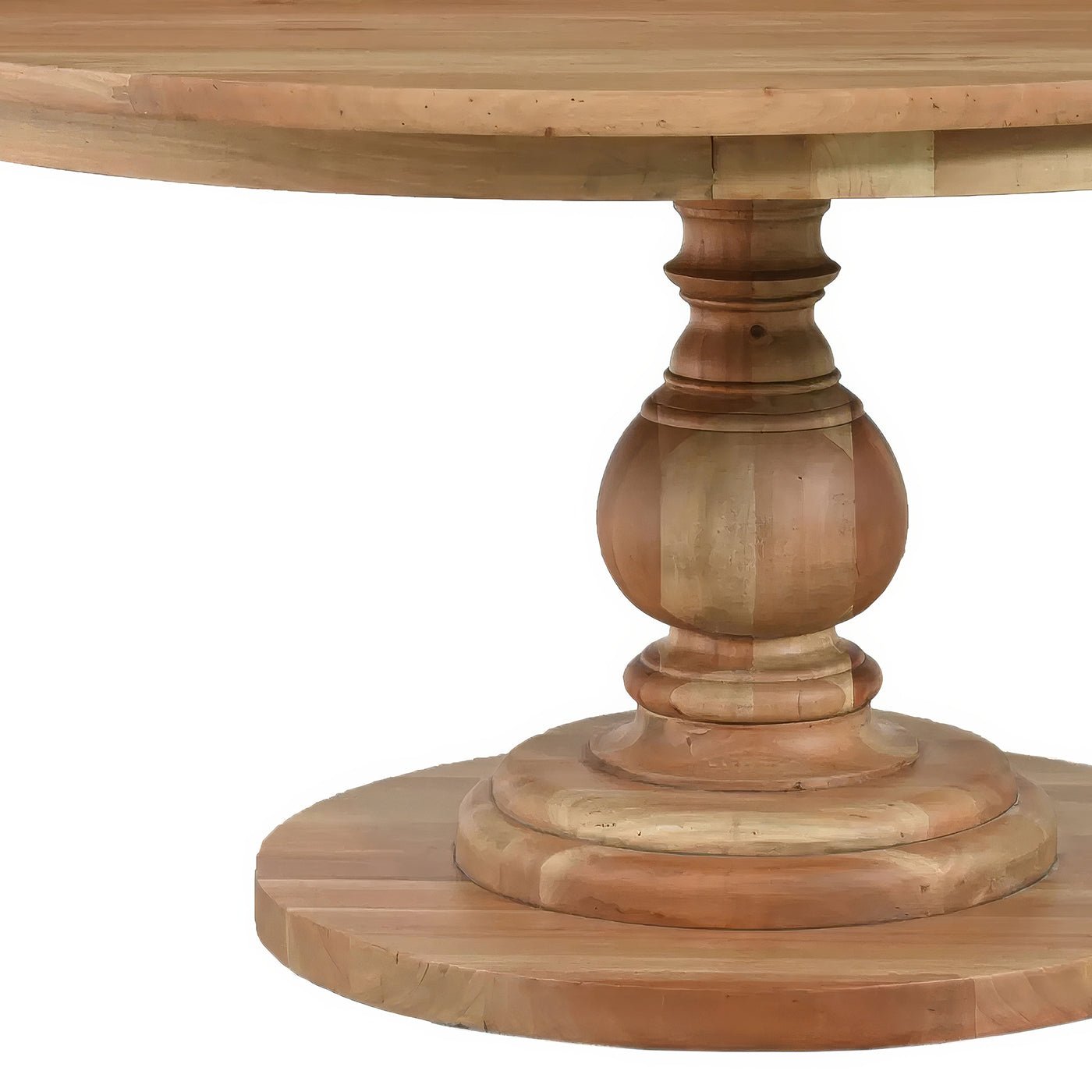 Close-up of table pedestal, fruitwood dining table.