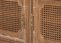 British Colonial Drop Leaf Server with Caned Doors