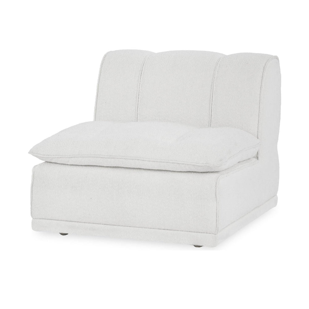 Low Profile White Accent Chair in White