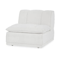 Low Profile White Accent Chair in White