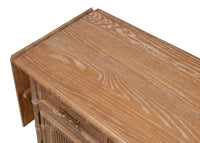British Colonial Drop Leaf Server with Caned Doors