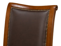 French Empire Dining Chairs in Brown Leather, Sets of 2 - view 8