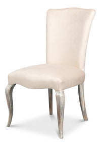 Louis XV Dining Chairs in Cream with Silvered Legs, Sets of 2
