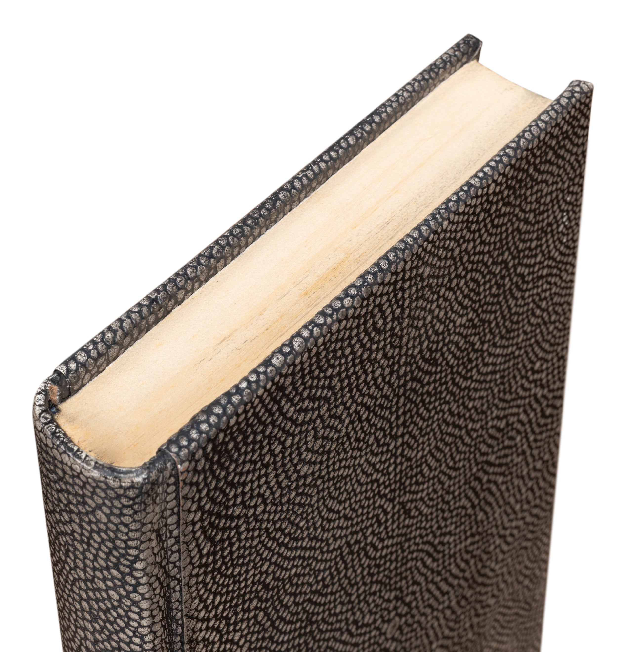 Shagreen Embossed Gray Book Set in Leather, Set of 12 - view 9