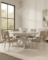 Keyhole Back Leather Dining Chairs, Sets of 2 - view 7