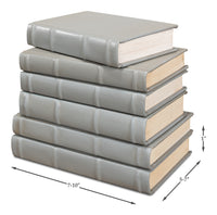 Gray Book Set of 12 in Antiqued Leather and Paper - view 9