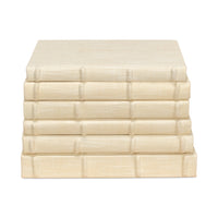 Linen Book Set of 12 in Ivory with Stitched Cloth Covers
