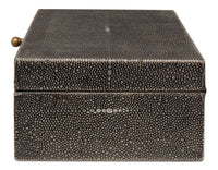 Shagreen Leather Box in Antique Gray, Set of 2