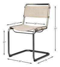 Cantilever Dining Chairs in Canvas and Steel, Sets of 2 - view 11