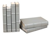 Gray Book Set of 12 in Antiqued Leather and Paper - view 5