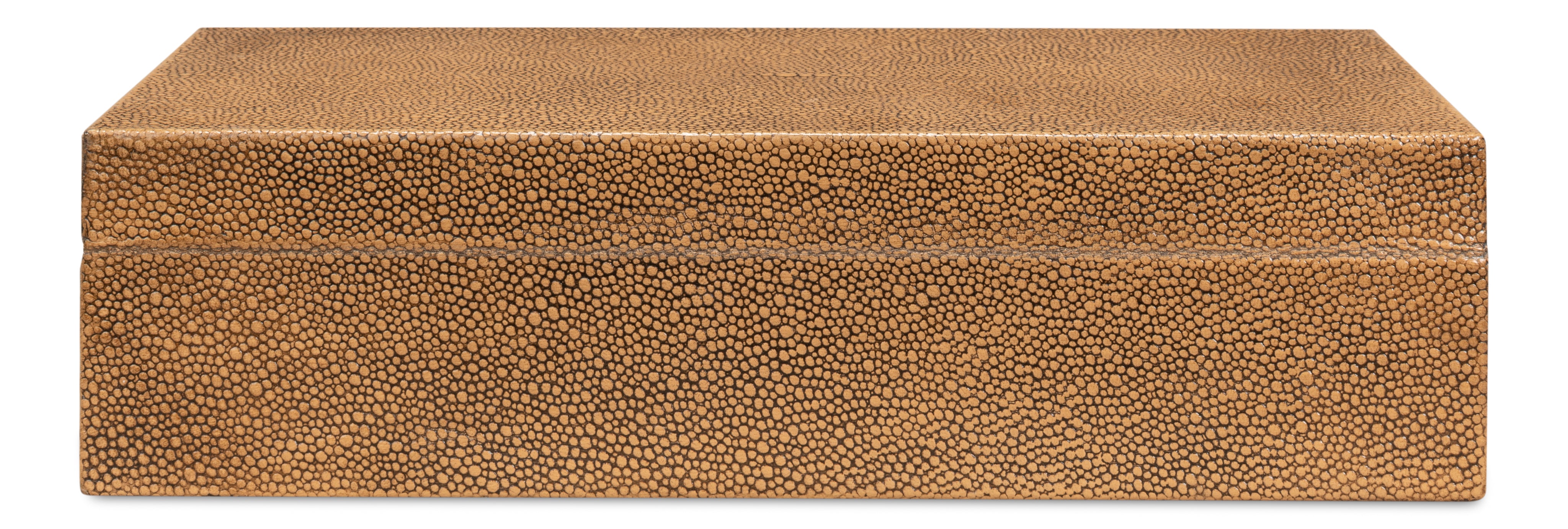 Shagreen Leather Box Set in Tawny Brown, Set of 2
