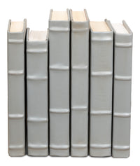 Gray Book Set of 12 in Antiqued Leather and Paper - view 4