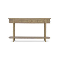 Faux Bamboo Console Table in Fruitwood Finish