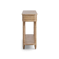 Faux Bamboo Console Table in Fruitwood Finish