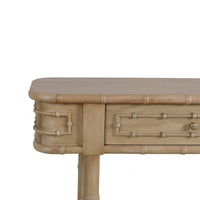 Faux Bamboo Console Table in Fruitwood Finish