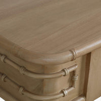 Faux Bamboo Console Table in Fruitwood Finish