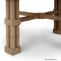 Close-up of table legs, wood detail.