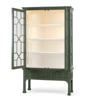 Chippendale Style Two-Door China Cabinet - Willow Shiny Finish - Doors open