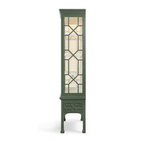 Chippendale Style Two-Door China Cabinet - Willow Shiny Finish - Glazed side view