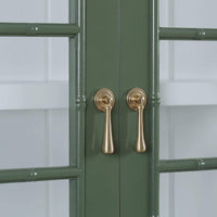 Chippendale Style Two-Door China Cabinet - Willow Shiny Finish - Drop pull detail