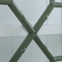 Chippendale Style Two-Door China Cabinet - Willow Shiny Finish - Faux bamboo glazing detail