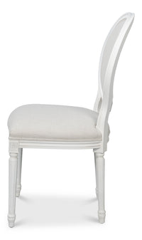 Louis XVI Dining Chairs in White with Cream Seats, Sets of 2 - view 3