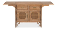 British Colonial Drop Leaf Server with Caned Doors
