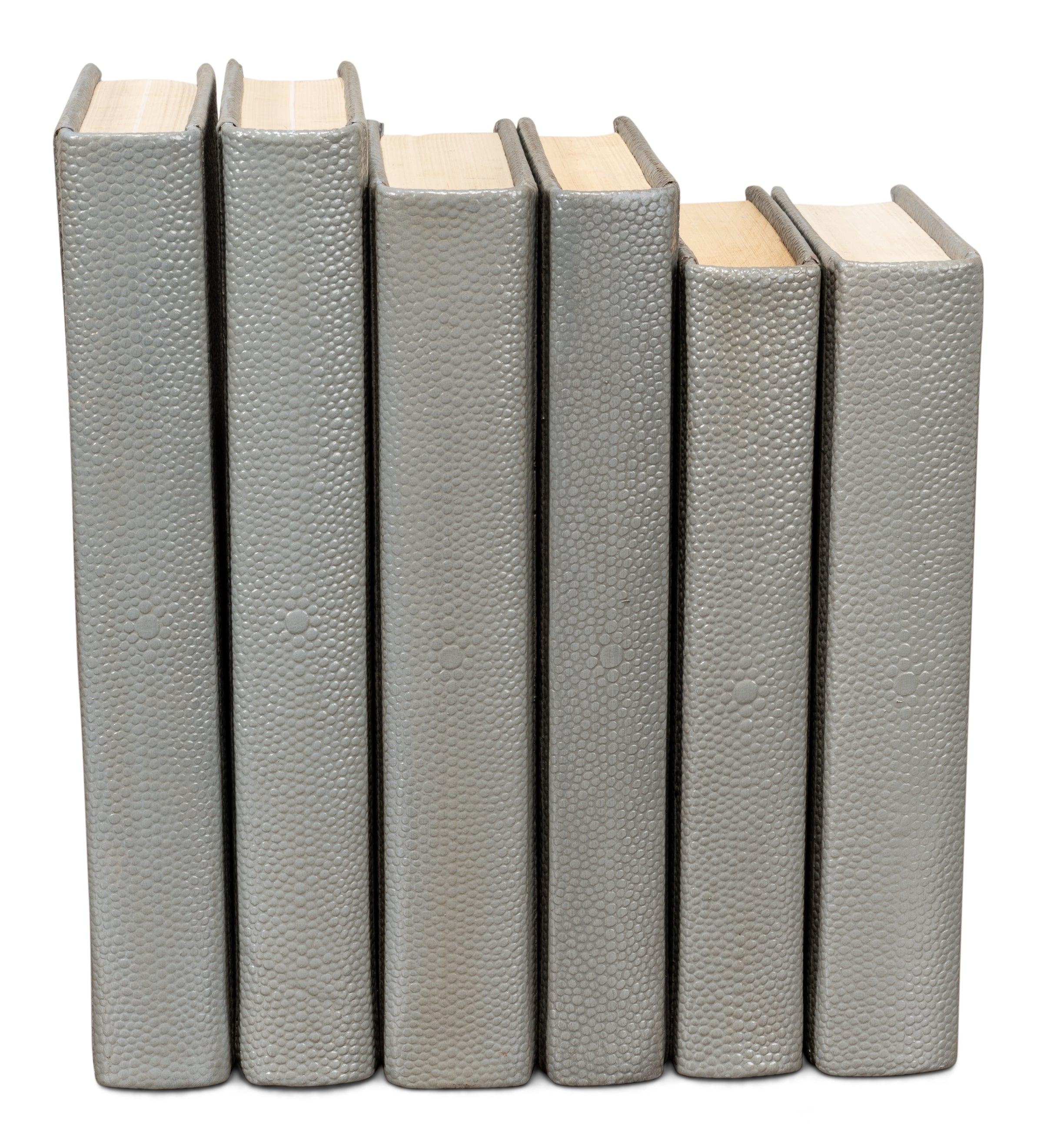 Shagreen Book Set of 12 in Storm Gray, Pebbled Leather - view 3