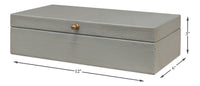 Shagreen Leather Box in Storm Gray, Set of 2