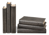 Shagreen Embossed Gray Book Set in Leather, Set of 12 - view 6