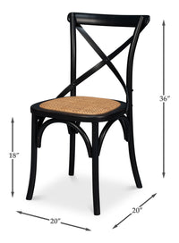 Bistro Dining Chairs in Black Bentwood with Cane Seats, Sets of 2 - view 11