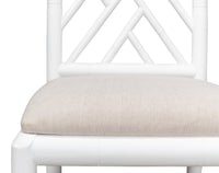 Chinese Chippendale Faux Bamboo Dining Chairs in White, Sets of 2 - view 8