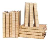 Leather Bound Ivory Book Set with Decorated Spines, Set of 24 - view 2