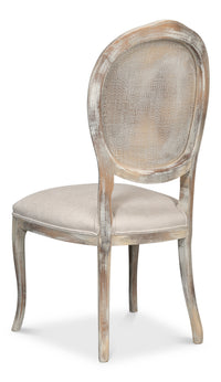 Cane Back Dining Chairs in Gray Oak with Taupe Seats, Sets of 2 - view 5