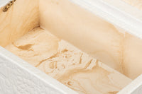Croc Leather Box in White, Set of 2