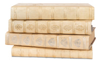 Leather Bound Ivory Book Set with Decorated Spines, Set of 24 - view 5