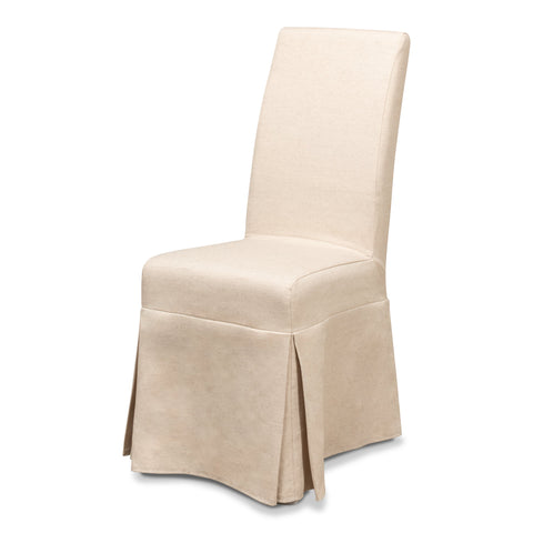 Slipcovered Dining Chairs in Beige Sailcloth, Sets of 2