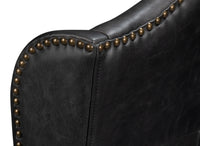 Leather Wingback Dining Chairs in Black, Sets of 2 - view 9