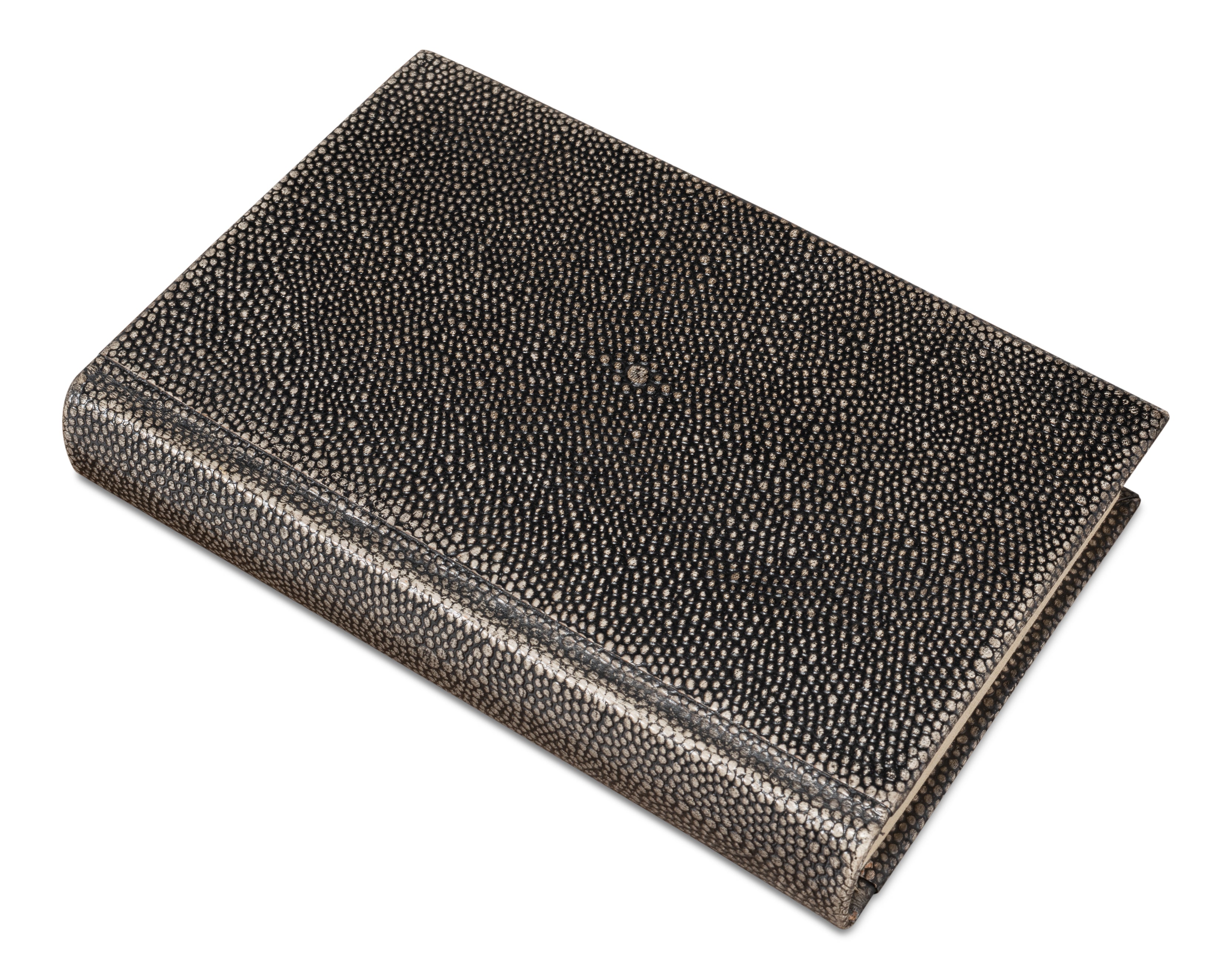 Shagreen Embossed Gray Book Set in Leather, Set of 12 - view 7