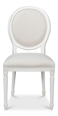 Louis XVI Dining Chairs in White with Cream Seats, Sets of 2 - view 2