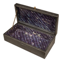 Shagreen Leather Box in Antique Gray, Set of 2
