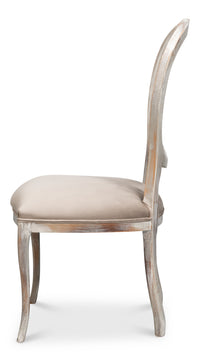 Louis XV Cane Back Dining Chairs in Gray with Taupe Seats, Sets of 2 - view 3
